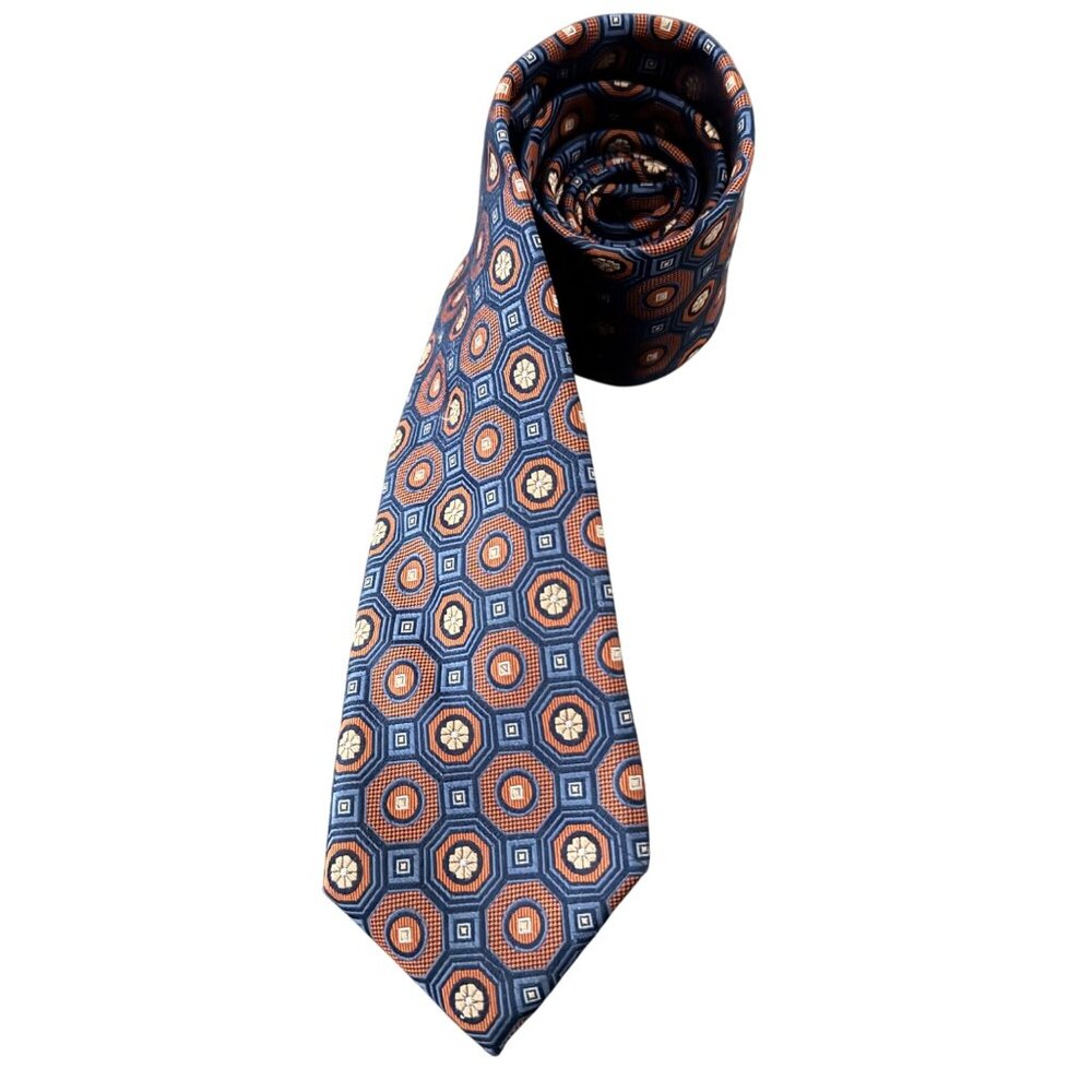 JOS. A. Bank Reserve Mens 100% Silk Tie Geometric Floral Pattern